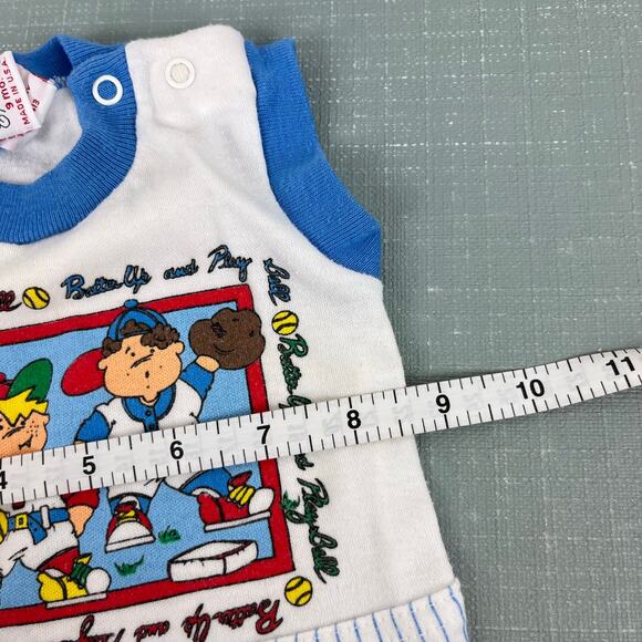 Vintage Camptown Batter Up and Play Ball Tank Top 9 Months USA - Picture 6 of 7